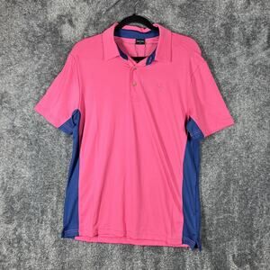 Short Par 4 Polo Shirt Mens Medium Pink Whitfield Golf Stretch Performance